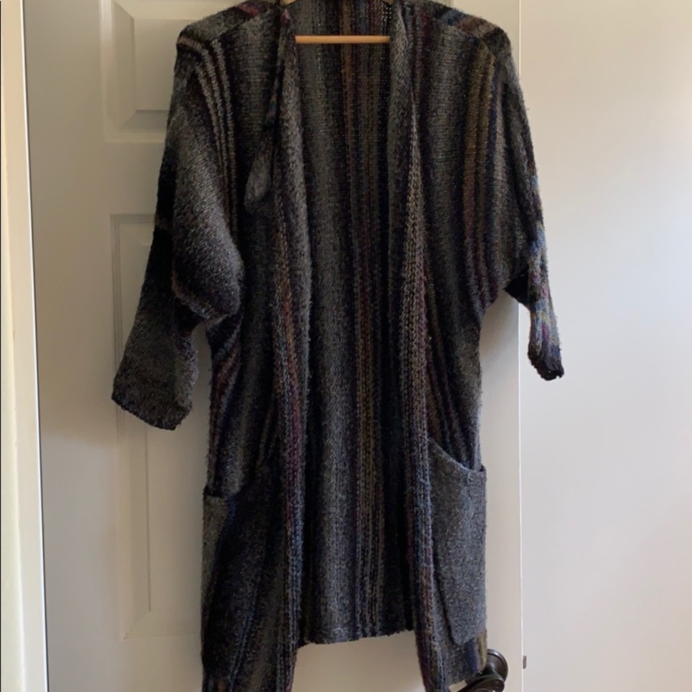 Sisters Long cozy Multicolor Cardigan with Pockets